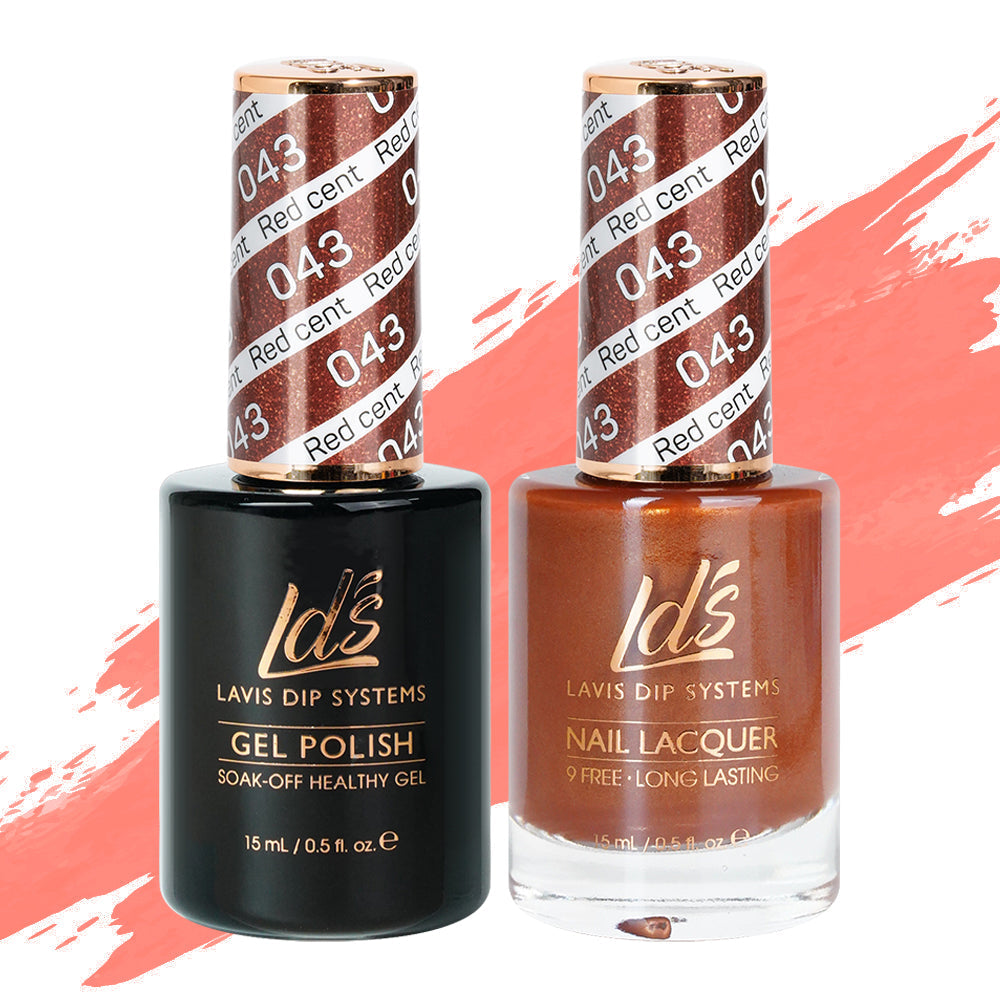 LDS 043 Bronze - LDS Healthy Gel Polish & Matching Nail Lacquer Duo Set - 0.5oz