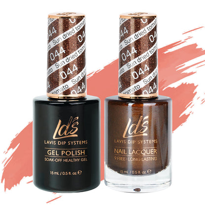 LDS 044 Sun Dried Tomato - LDS Healthy Gel Polish & Matching Nail Lacquer Duo Set - 0.5oz