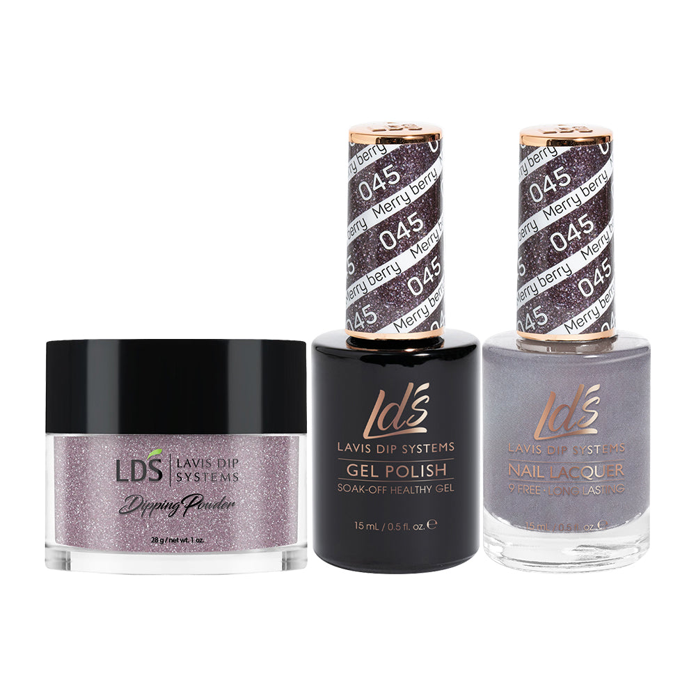 LDS 3 in 1 - 045 Merry Berry - Dip (1oz), Gel & Lacquer Matching