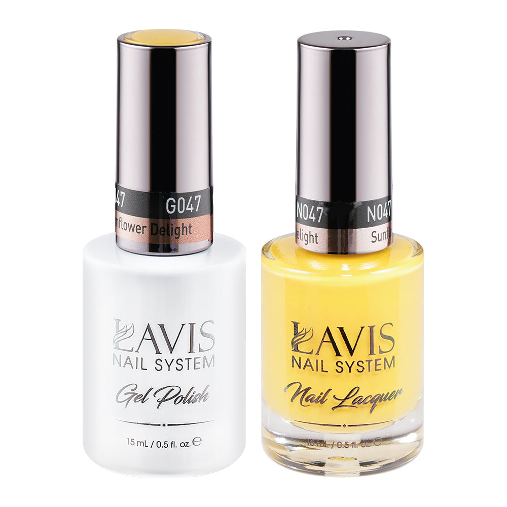 LAVIS 047 Sunflower Delight - Gel Polish & Matching Nail Lacquer Duo Set - 0.5oz