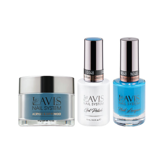 LAVIS 3 in 1 - 048 Dazzling Blue - Acrylic & Dip Powder, Gel & Lacquer