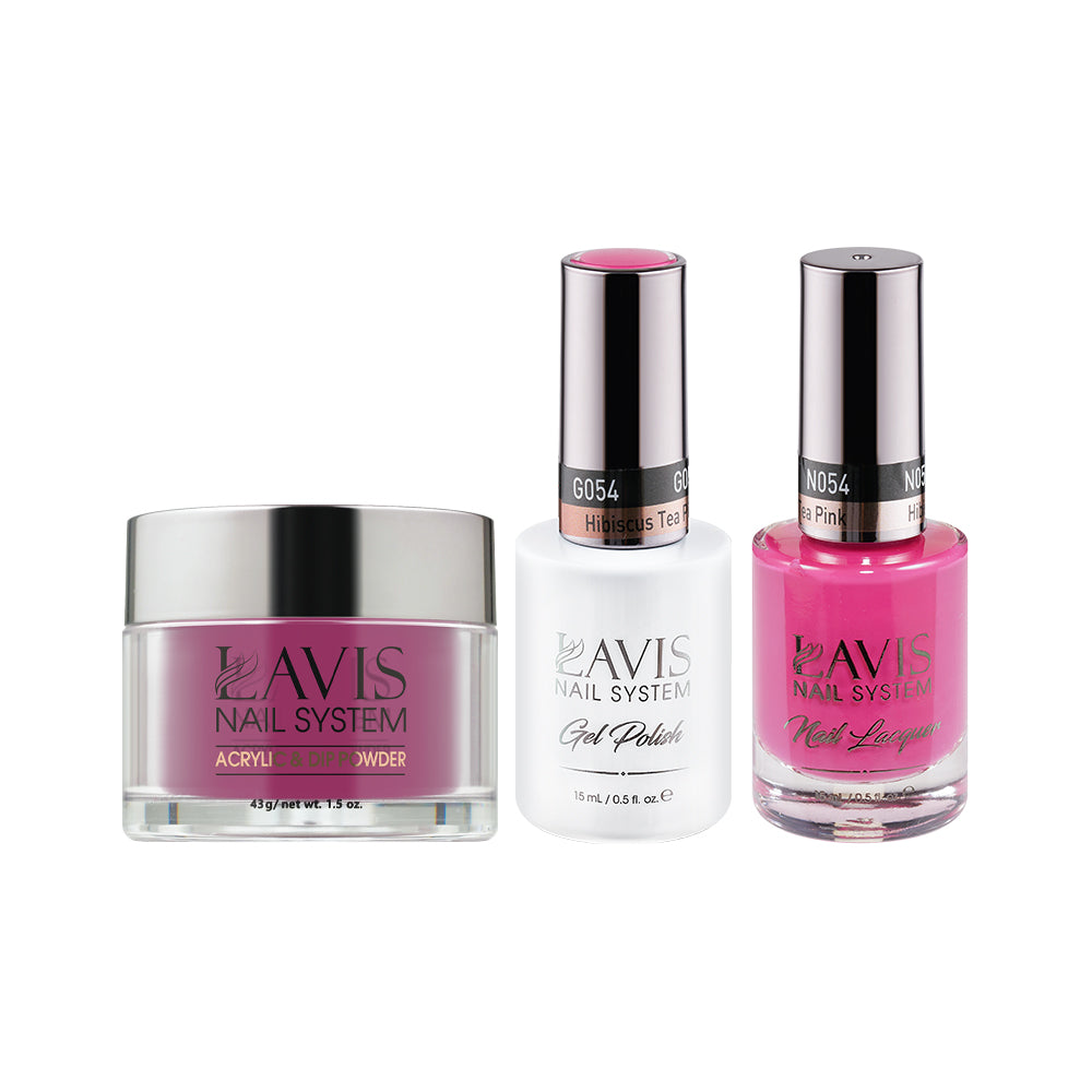 LAVIS 3 in 1 - 054 Hibiscus Tea Pink - Acrylic & Dip Powder, Gel & Lacquer