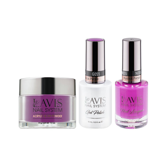 LAVIS 3 in 1 - 055 Mystical Purple - Acrylic & Dip Powder, Gel & Lacquer