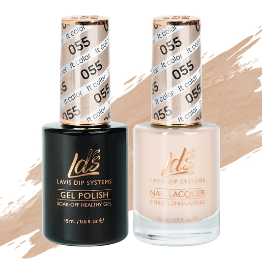 LDS 055 It Color - LDS Healthy Gel Polish & Matching Nail Lacquer Duo Set - 0.5oz