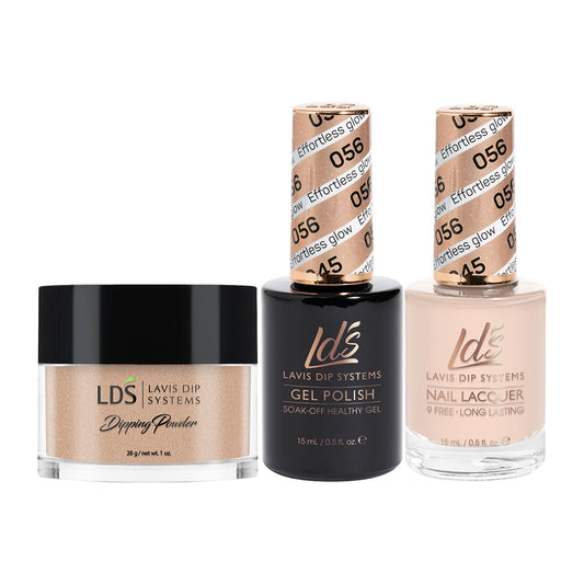 LDS 3 in 1 - 056 Effortless Glow - Dip (1oz), Gel & Lacquer Matching