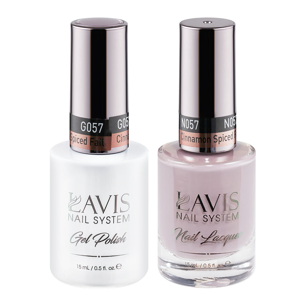 LAVIS 057 Cinnamon Spiced Fall - Gel Polish & Matching Nail Lacquer Duo Set - 0.5oz