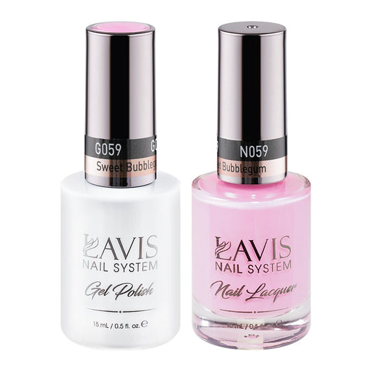 LAVIS 059 Sweet Bubblegum - Gel Polish & Matching Nail Lacquer Duo Set - 0.5oz