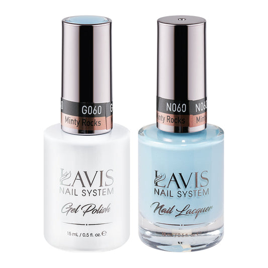 LAVIS 060 Minty Rocks - Gel Polish & Matching Nail Lacquer Duo Set - 0.5oz