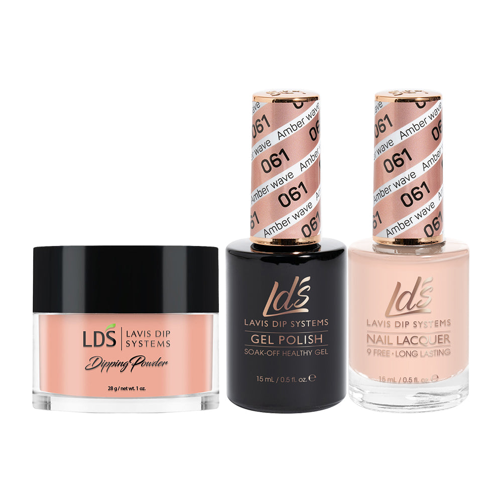LDS 3 in 1 - 061 Amber Wave - Dip (1oz), Gel & Lacquer Matching