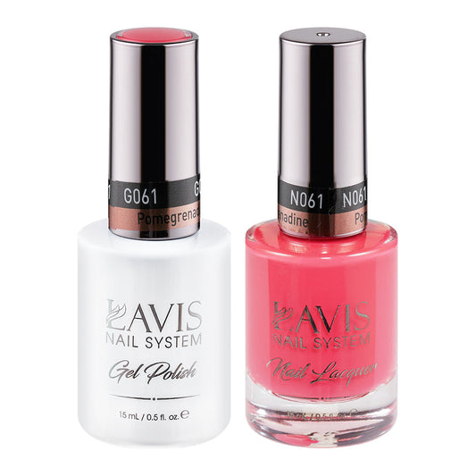 LAVIS 061 Pomegrenadine - Gel Polish & Matching Nail Lacquer Duo Set - 0.5oz