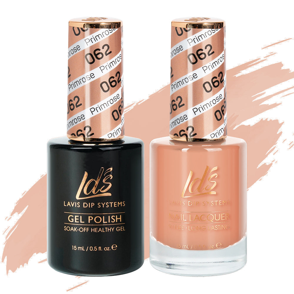 LDS 062 Primrose - LDS Healthy Gel Polish & Matching Nail Lacquer Duo Set - 0.5oz