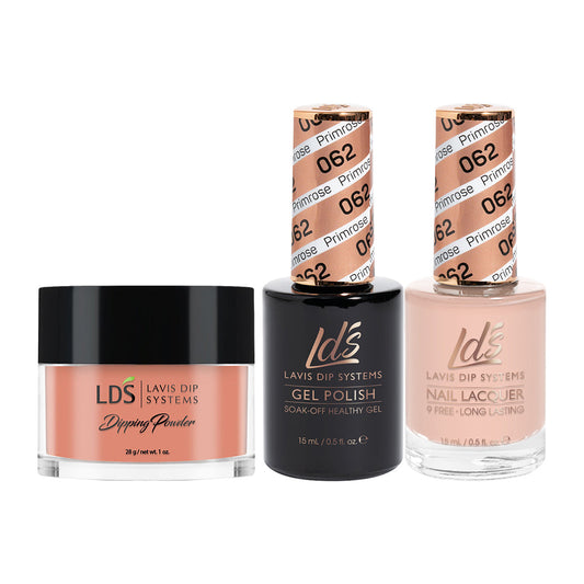 LDS 3 in 1 - 062 Primrose - Dip (1oz), Gel & Lacquer Matching