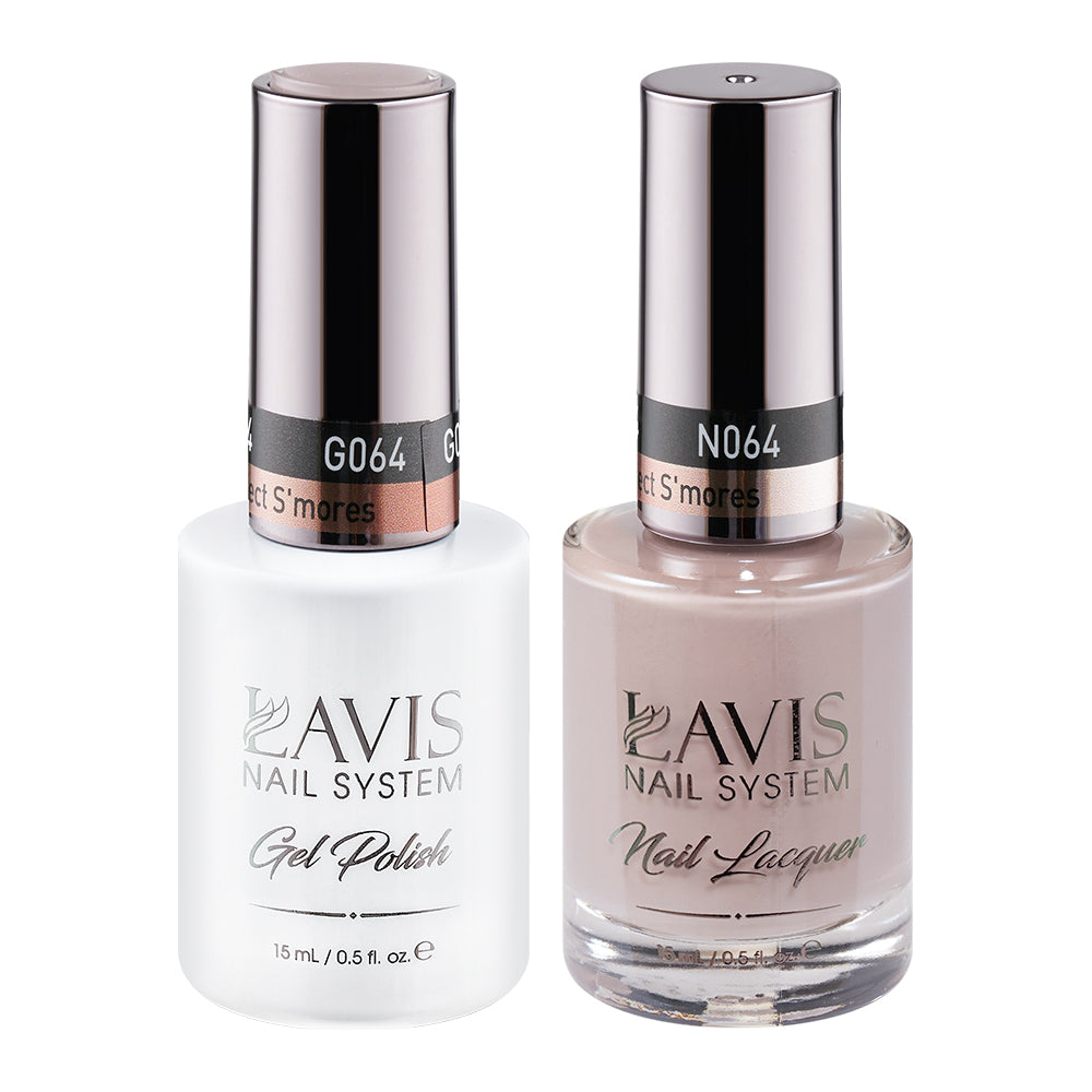 LAVIS 064 Perfect S'mores - Gel Polish & Matching Nail Lacquer Duo Set - 0.5oz