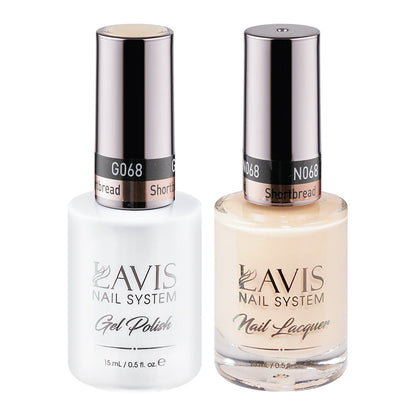 LAVIS 068 Shortbread - Gel Polish & Matching Nail Lacquer Duo Set - 0.5oz
