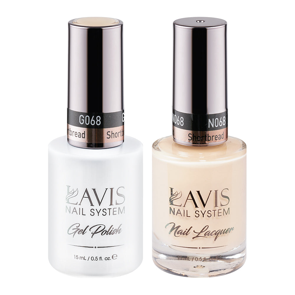 LAVIS 068 Shortbread - Gel Polish & Matching Nail Lacquer Duo Set - 0.5oz