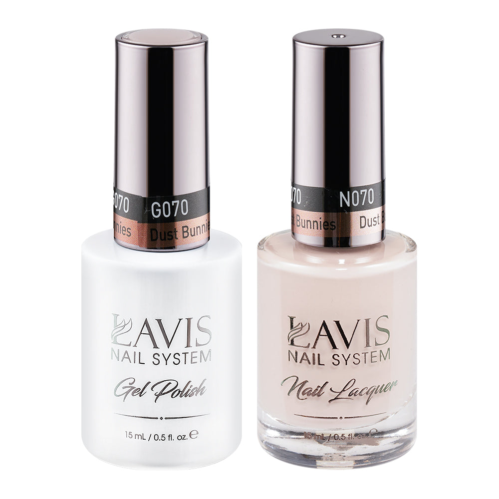 LAVIS 070 Dust Bunnies - Gel Polish & Matching Nail Lacquer Duo Set - 0.5oz