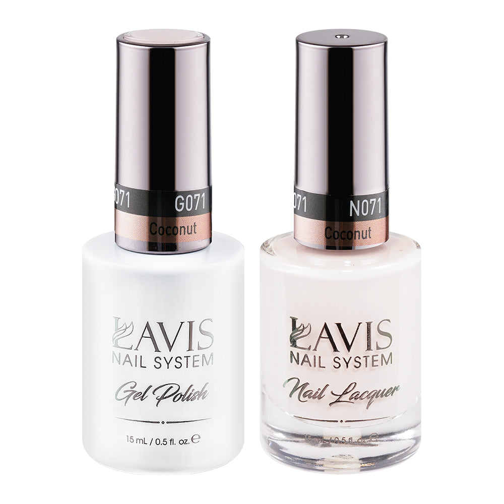 LAVIS 071 Coconut - Gel Polish & Matching Nail Lacquer Duo Set - 0.5oz