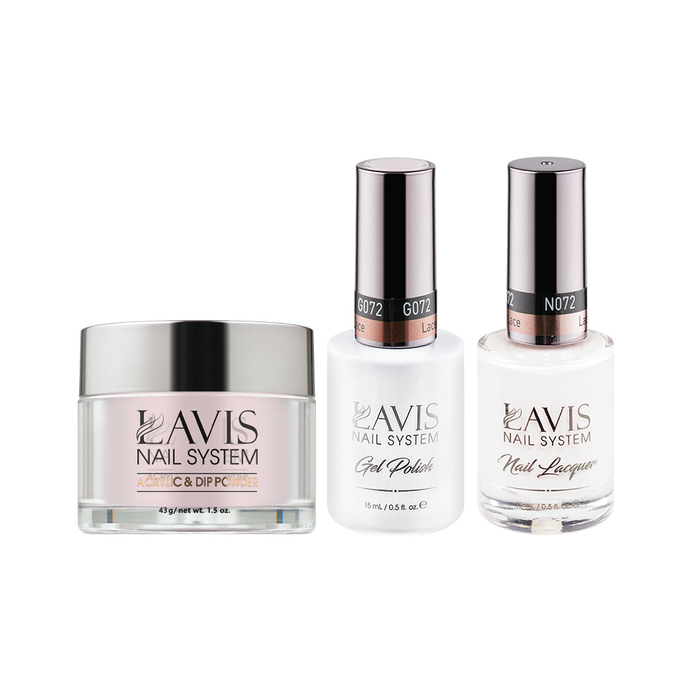 LAVIS 3 in 1 - 072 Lace - Acrylic & Dip Powder, Gel & Lacquer