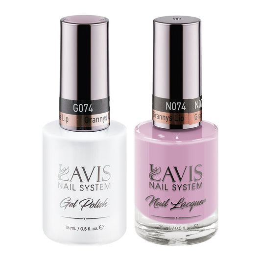 LAVIS 074 Grannys Lip - Gel Polish & Matching Nail Lacquer Duo Set - 0.5oz