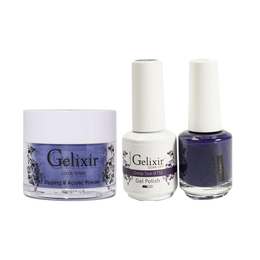 Gelixir 3 in 1 -  075 Deep Sea - Acrylic & Dip Powder, Gel & Lacquer