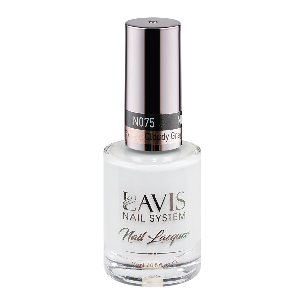  LAVIS 075 Cloudy Gray - Nail Lacquer 0.5 oz by LAVIS NAILS sold by DTK Nail Supply