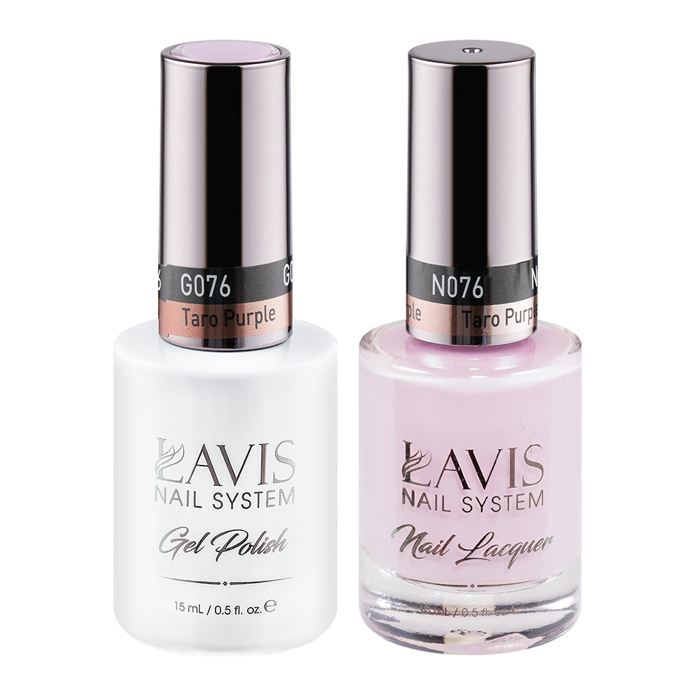 LAVIS 076 Taro Purple - Gel Polish & Matching Nail Lacquer Duo Set - 0.5oz