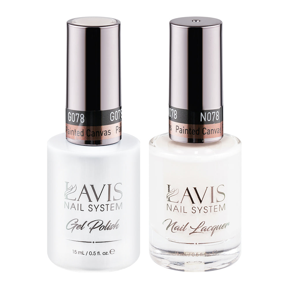 LAVIS 078 Painted Canvas - Gel Polish & Matching Nail Lacquer Duo Set - 0.5oz