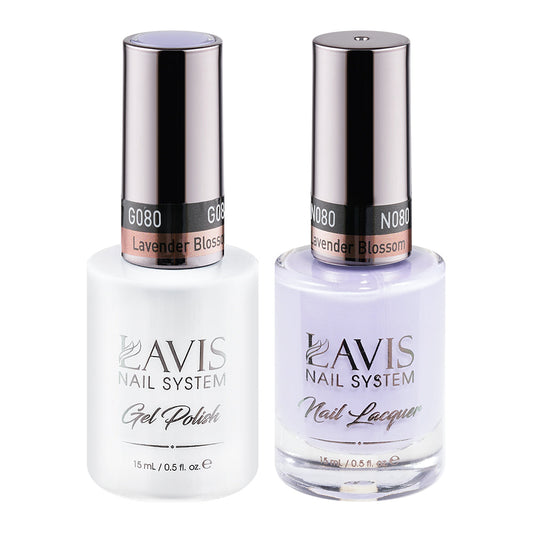 LAVIS 080 Lavender Blossom - Gel Polish & Matching Nail Lacquer Duo Set - 0.5oz