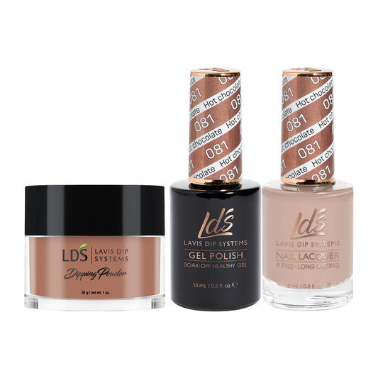 LDS 3 in 1 - 081 Hot Chocolate - Dip (1oz), Gel & Lacquer Matching