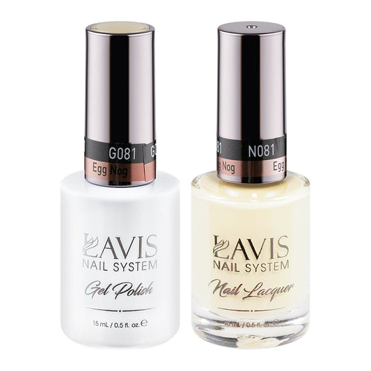 LAVIS 081 Egg Nog - Gel Polish & Matching Nail Lacquer Duo Set - 0.5oz