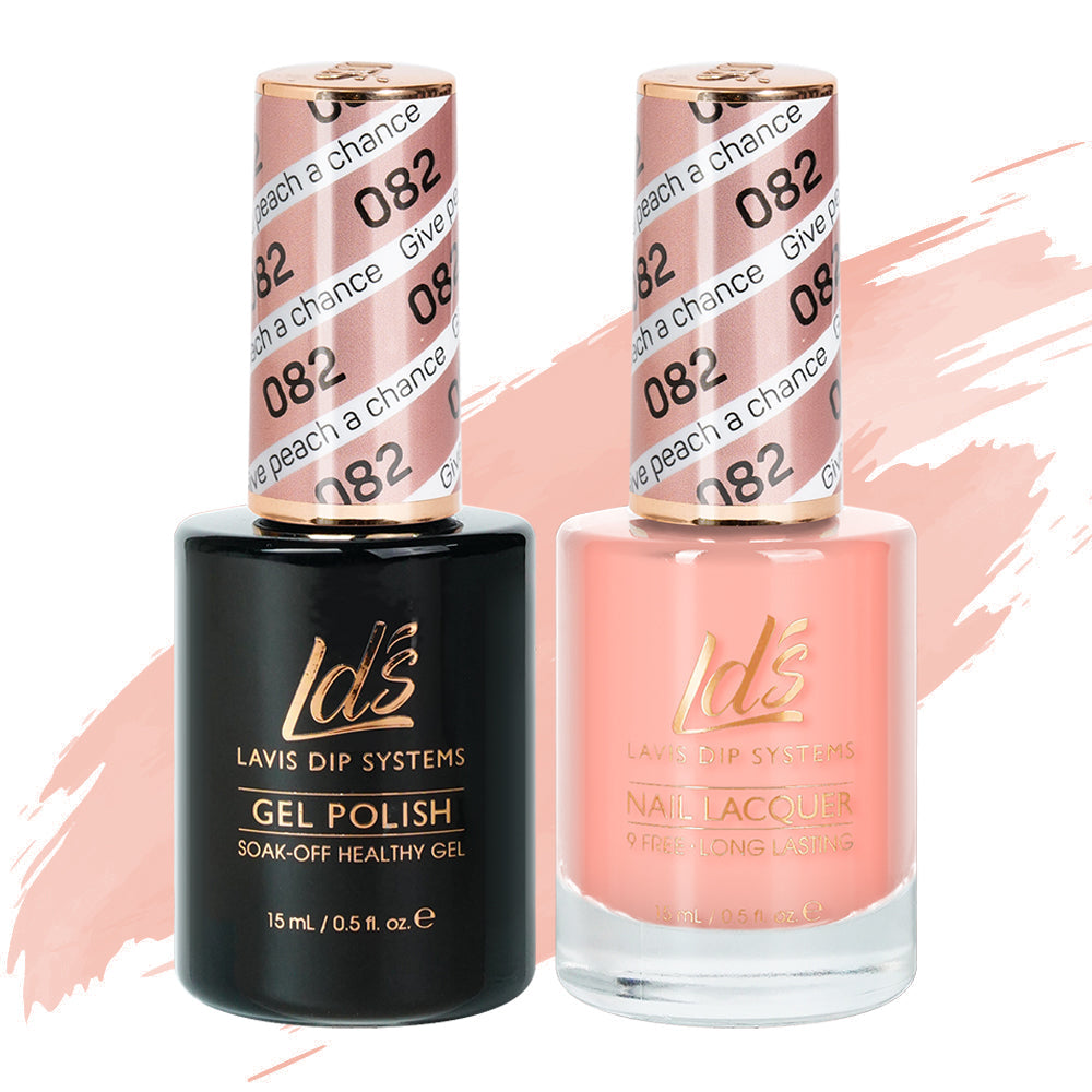 LDS 082 Give Peach A Chance - LDS Healthy Gel Polish & Matching Nail Lacquer Duo Set - 0.5oz