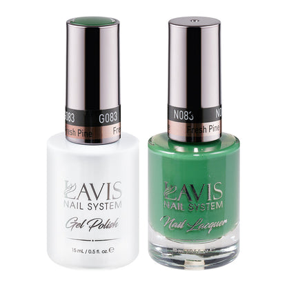 LAVIS 083 Fresh Pine - Gel Polish & Matching Nail Lacquer Duo Set - 0.5oz