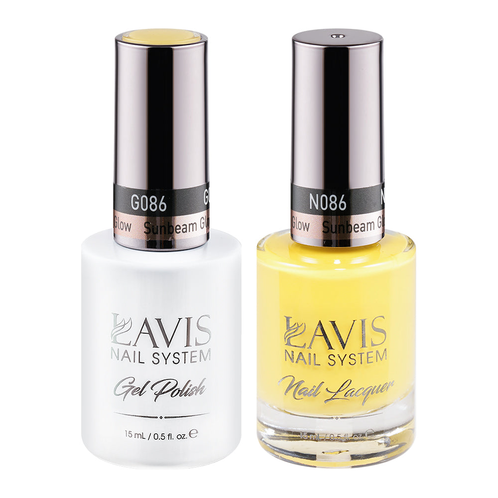 LAVIS 086 Sunbeam Glow - Gel Polish & Matching Nail Lacquer Duo Set - 0.5oz