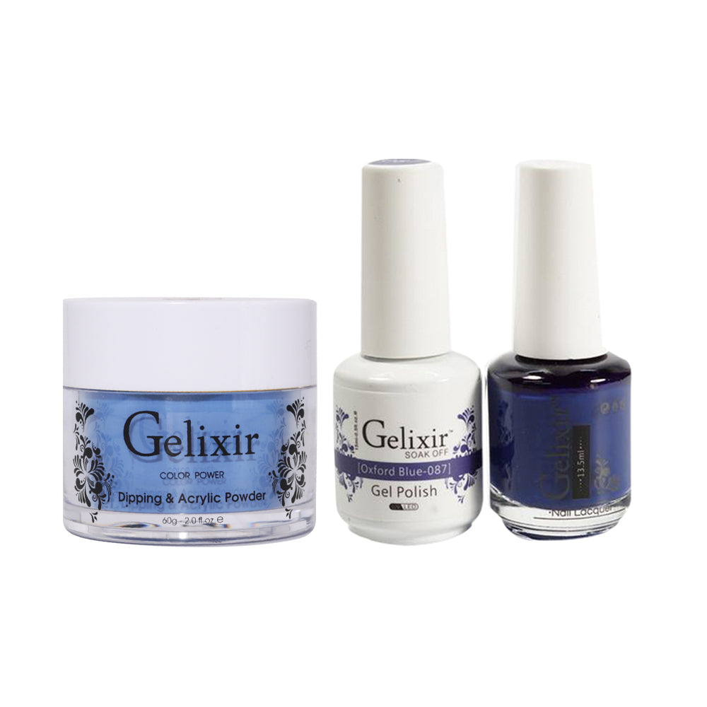 Gelixir 3 in 1 -  087 Oxford Blue - Acrylic & Dip Powder, Gel & Lacquer