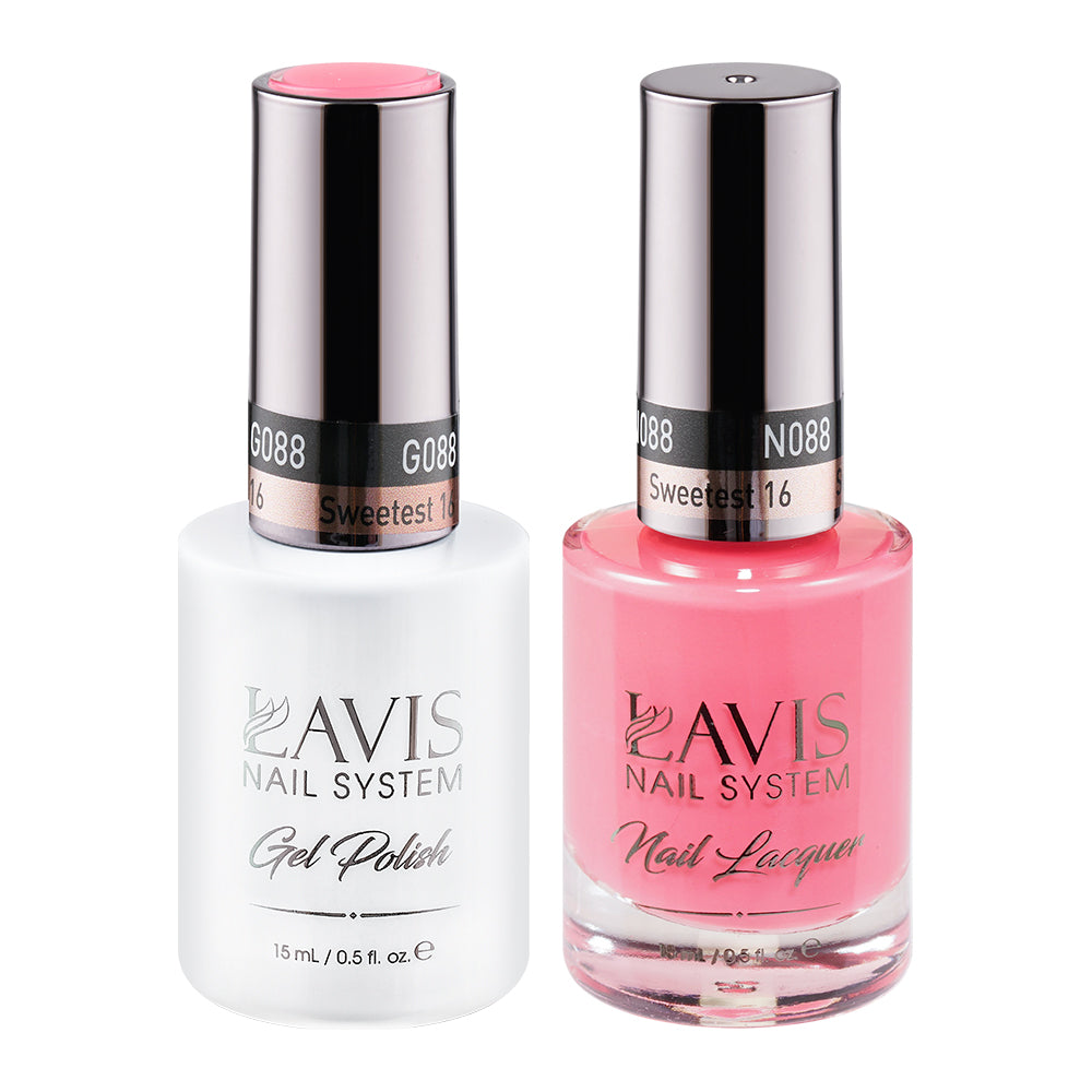 LAVIS 088 Sweetest 16 - Gel Polish & Matching Nail Lacquer Duo Set - 0.5oz