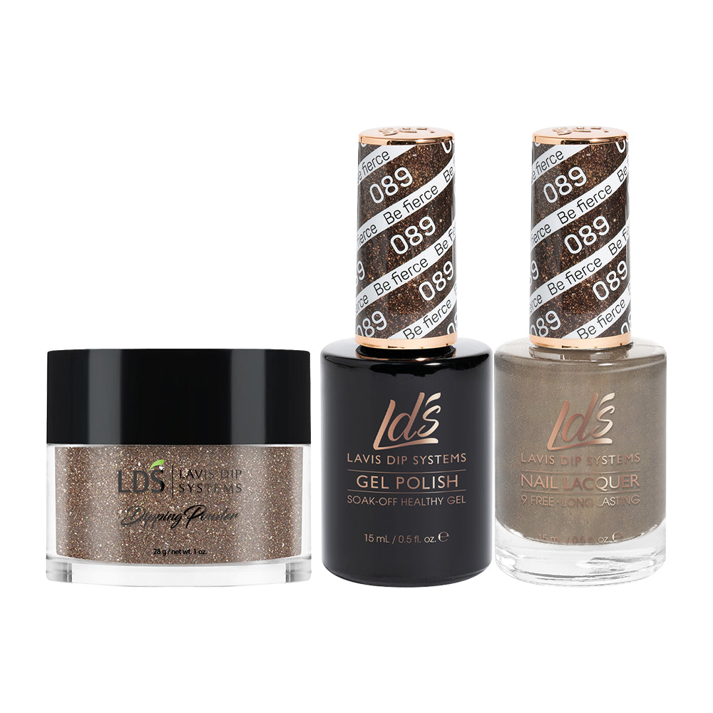 LDS 3 in 1 - 089 Be Fierce - Dip (1oz), Gel & Lacquer Matching