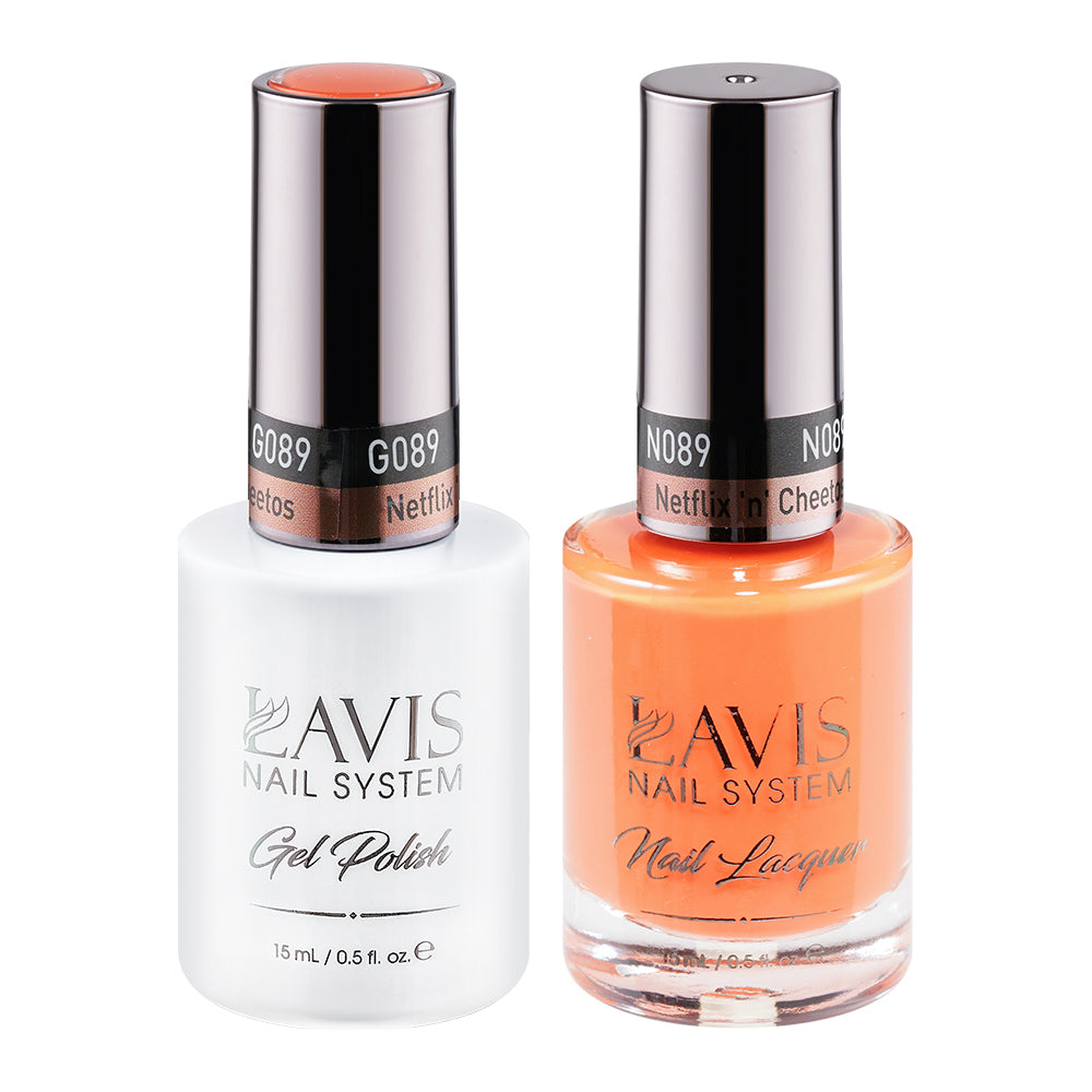 LAVIS 089 Netflix 'n' Cheetos - Gel Polish & Matching Nail Lacquer Duo Set - 0.5oz