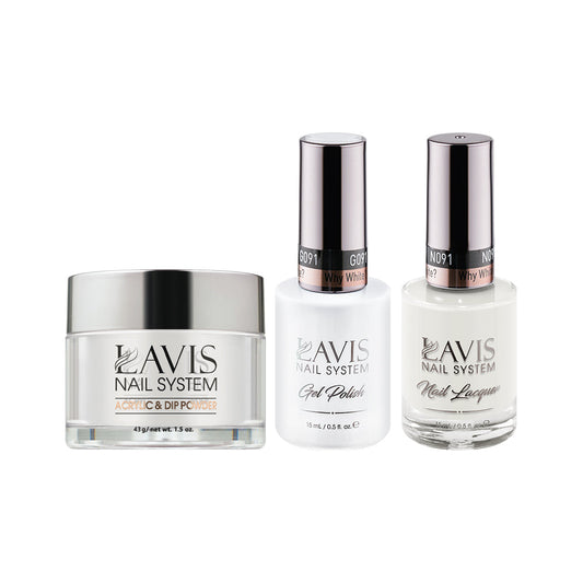 LAVIS 3 in 1 - 091 Why White? - Acrylic & Dip Powder, Gel & Lacquer