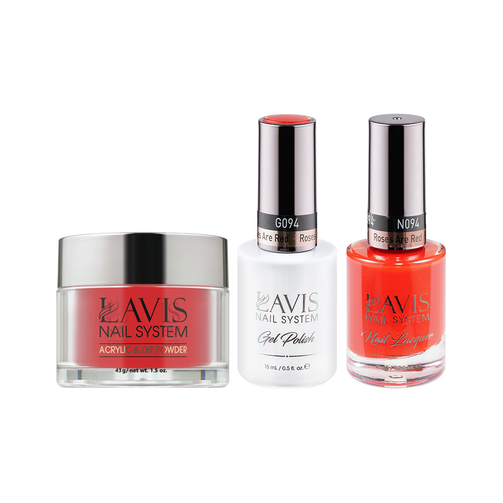 LAVIS 3 in 1 - 094 Roses Are Red - Acrylic & Dip Powder, Gel & Lacquer