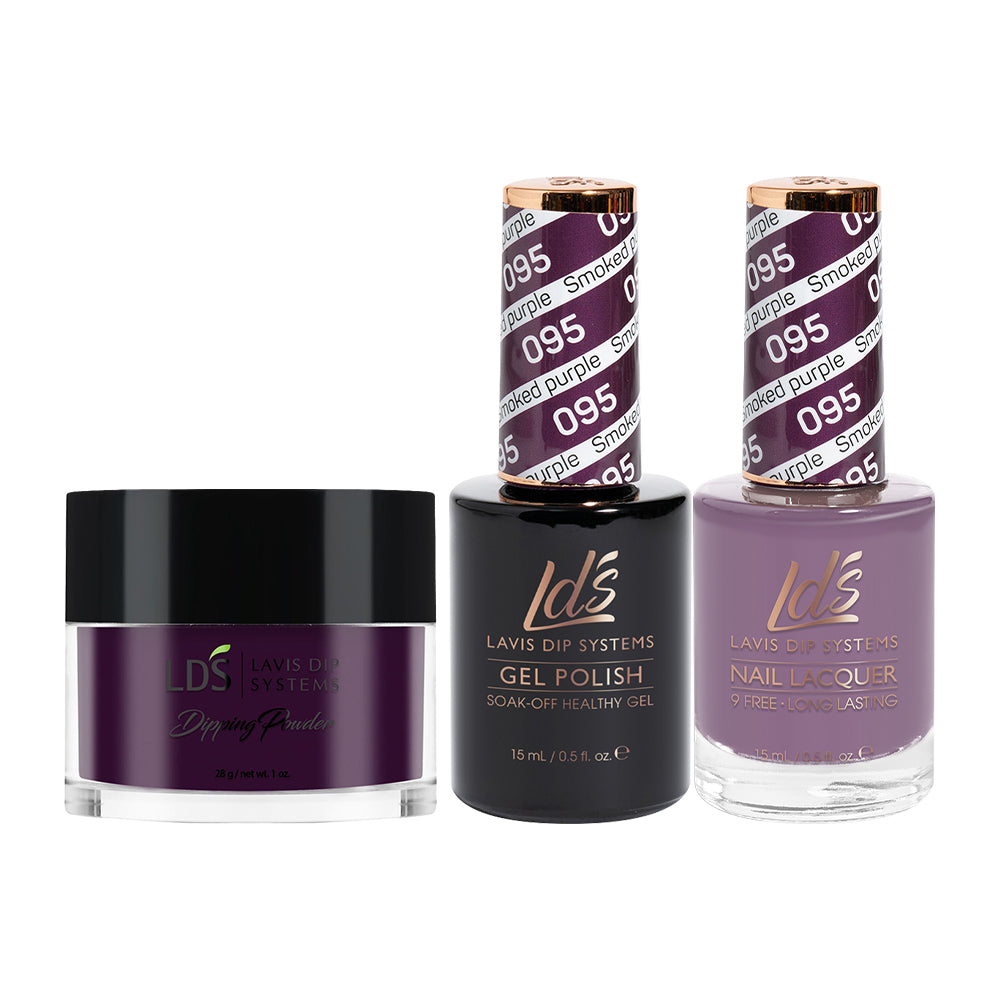 LDS 3 in 1 - 095 Smoked Purple - Dip (1oz), Gel & Lacquer Matching