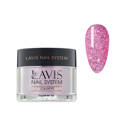 LAVIS 098 Pretty Pink Glitter - Acrylic & Dip Powder 1oz