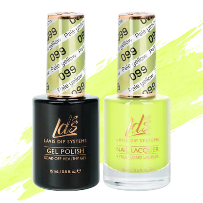 LDS 099 Pale Yellow - LDS Healthy Gel Polish & Matching Nail Lacquer Duo Set - 0.5oz