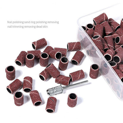 1 Box Sand Band Multipurpose High Strength Emery Fabric Electric #120 Size Nail Machine Drill Sanding Rings for Manicure SQ-02
