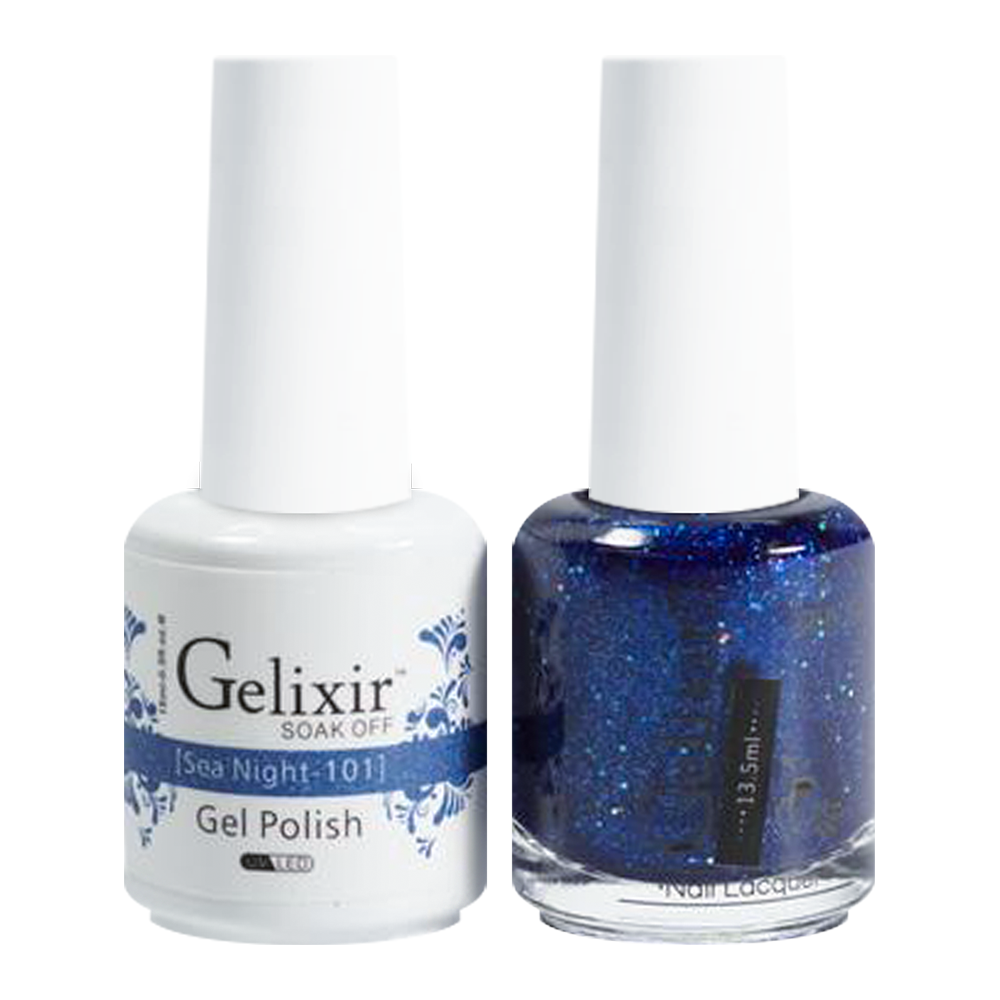 GELIXIR Holiday Gift Bubdle: 7 Gel Polishes, 1 Base Gel, 1 Top Gel - 052, 125, 040, 034, 140, 038, 101