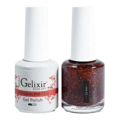 GELIXIR Holiday Gift Bubdle: 7 Gel Polishes, 1 Base Gel, 1 Top Gel - 037, 134, 178, 103, 091, 082, 093