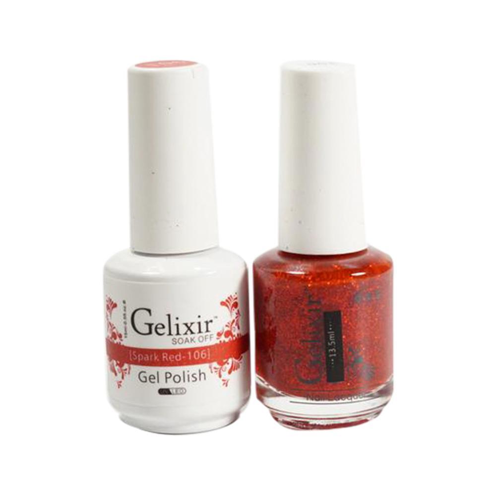Gelixir 106 Spark Red - Gel Nail Polish 0.5 oz