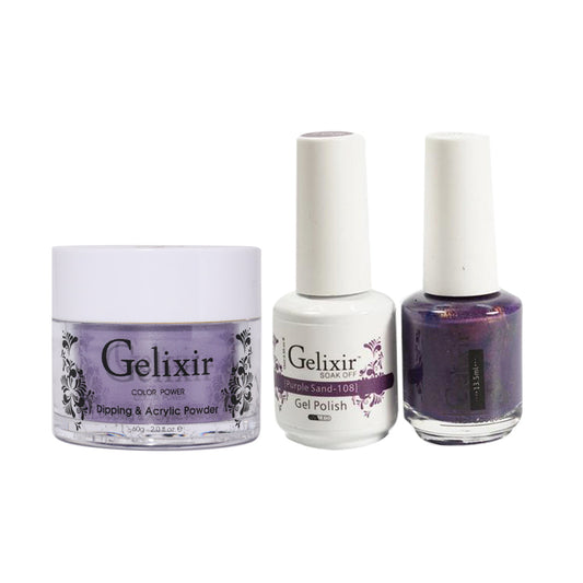 Gelixir 3 in 1 -  108 Purple Sand - Acrylic & Dip Powder, Gel & Lacquer