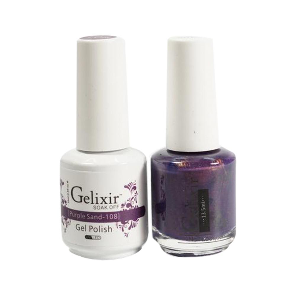 Gelixir 108 Purple Sand - Gel Nail Polish 0.5 oz