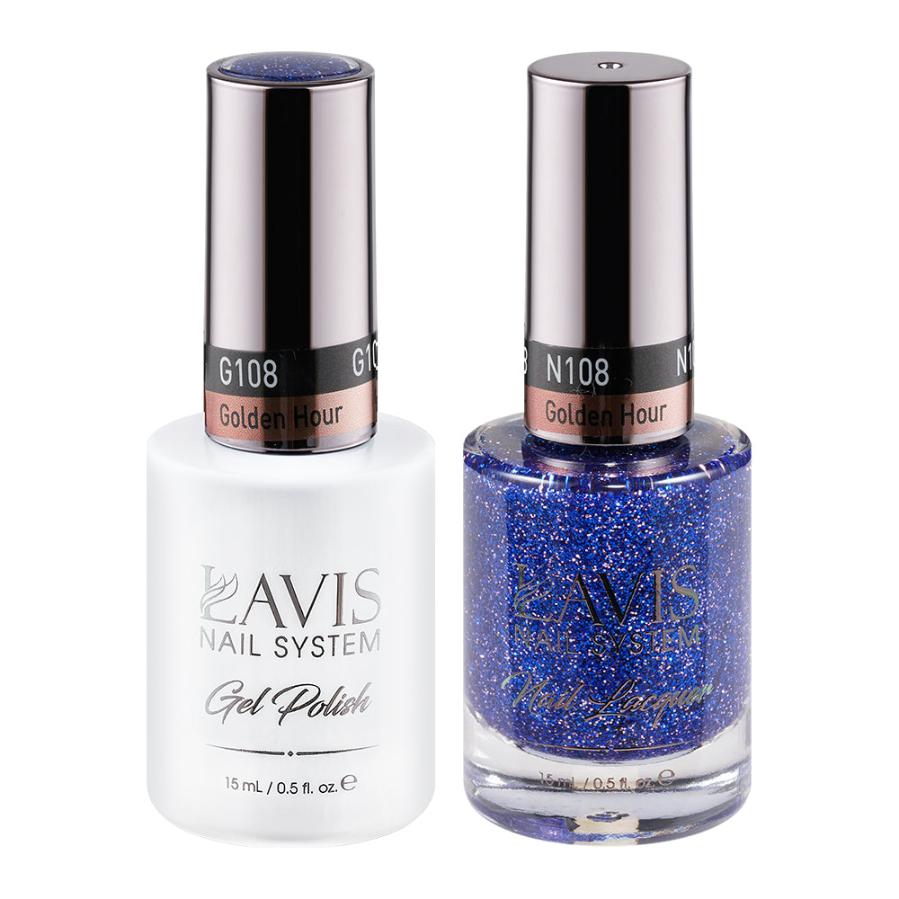 LAVIS 108 Golden Hour - Gel Polish & Matching Nail Lacquer Duo Set - 0.5oz