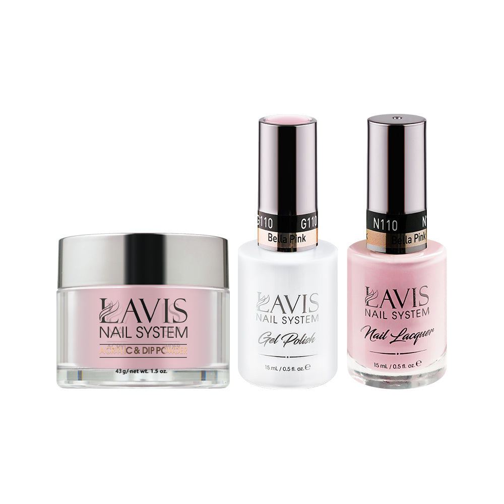 LAVIS 3 in 1 - 110 Bella Pink - Acrylic & Dip Powder, Gel & Lacquer